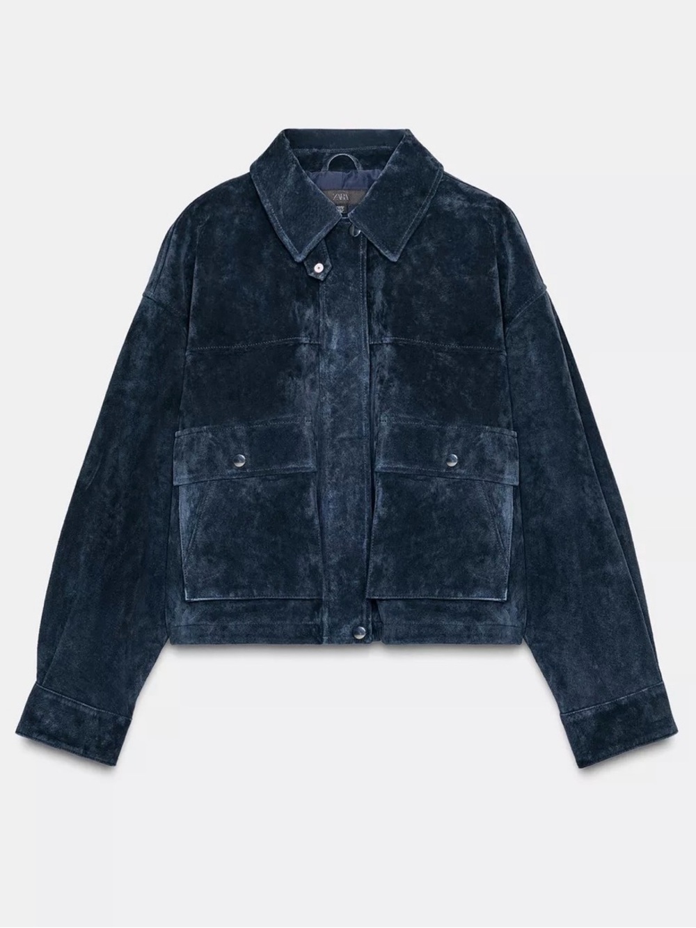 ZARA ✨Viral✨ 100% LEATHER BOMBER JACKET - Picture 9 of 11